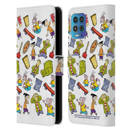 Ed, Edd, n Eddy Graphics Icons Leather Book Wallet Case Cover For Motorola Moto G100