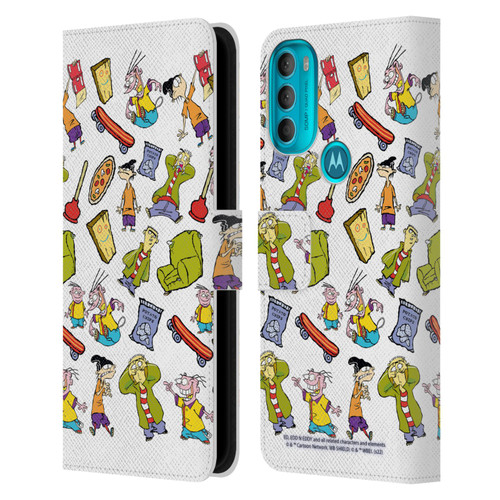 Ed, Edd, n Eddy Graphics Icons Leather Book Wallet Case Cover For Motorola Moto G71 5G
