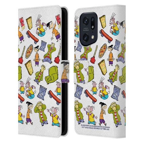 Ed, Edd, n Eddy Graphics Icons Leather Book Wallet Case Cover For OPPO Find X5 Pro