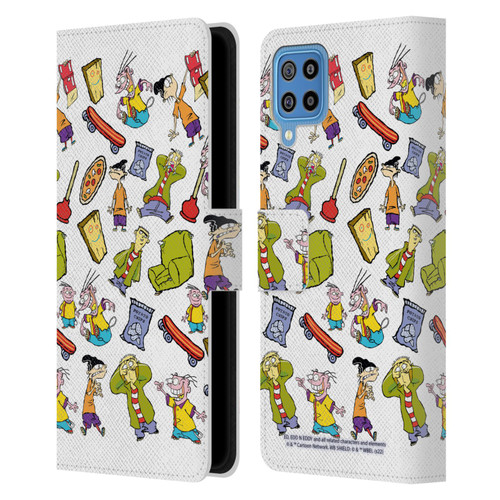 Ed, Edd, n Eddy Graphics Icons Leather Book Wallet Case Cover For Samsung Galaxy F22 (2021)