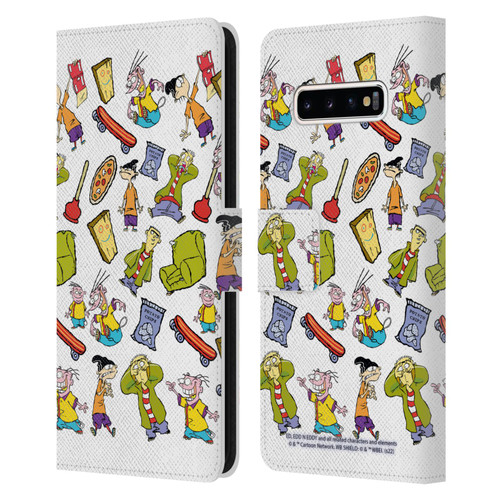 Ed, Edd, n Eddy Graphics Icons Leather Book Wallet Case Cover For Samsung Galaxy S10+ / S10 Plus