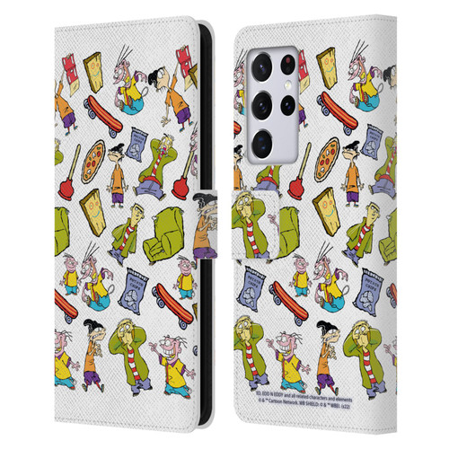 Ed, Edd, n Eddy Graphics Icons Leather Book Wallet Case Cover For Samsung Galaxy S21 Ultra 5G