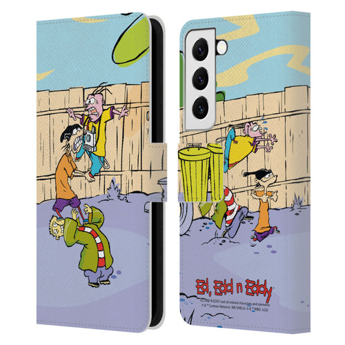 Ed, Edd, n Eddy Graphics Characters Leather Book Wallet Case Cover For Samsung Galaxy S22 5G
