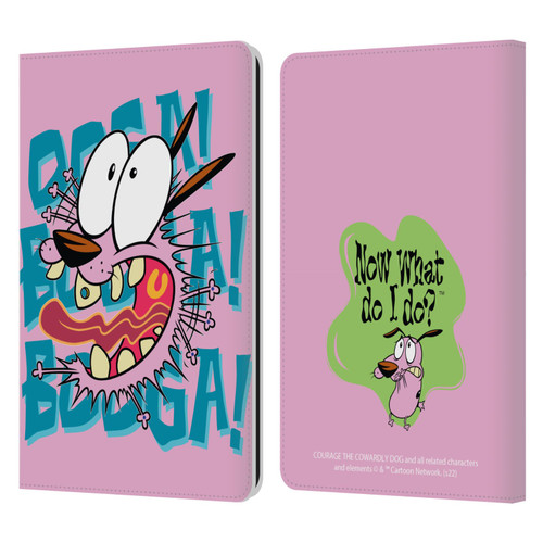 Courage The Cowardly Dog Graphics Spooked Leather Book Wallet Case Cover For Amazon Kindle Paperwhite 1 / 2 / 3