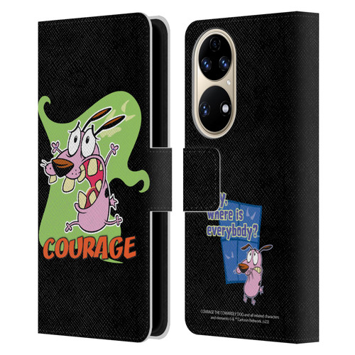 Courage The Cowardly Dog Graphics Character Art Leather Book Wallet Case Cover For Huawei P50