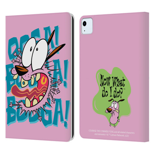 Courage The Cowardly Dog Graphics Spooked Leather Book Wallet Case Cover For Apple iPad Air 2020 / 2022
