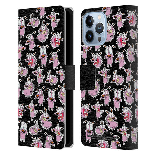Courage The Cowardly Dog Graphics Pattern Leather Book Wallet Case Cover For Apple iPhone 13 Pro Max