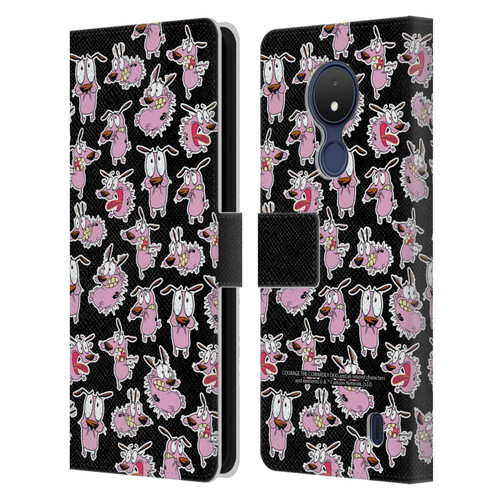Courage The Cowardly Dog Graphics Pattern Leather Book Wallet Case Cover For Nokia C21