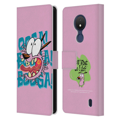 Courage The Cowardly Dog Graphics Spooked Leather Book Wallet Case Cover For Nokia C21