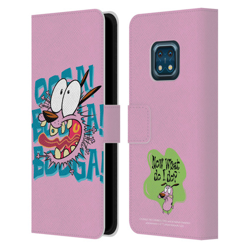 Courage The Cowardly Dog Graphics Spooked Leather Book Wallet Case Cover For Nokia XR20
