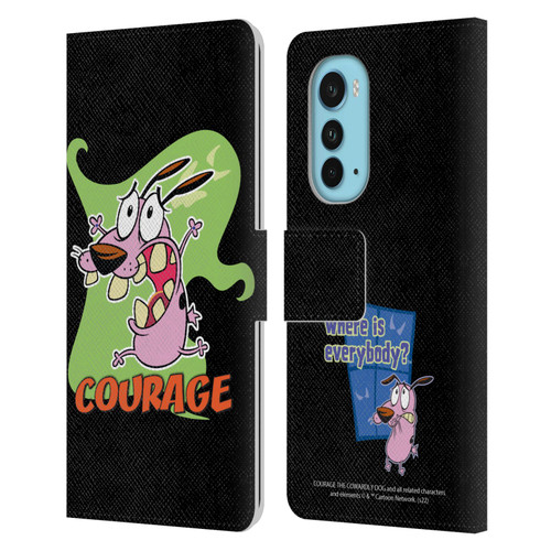 Courage The Cowardly Dog Graphics Character Art Leather Book Wallet Case Cover For Motorola Edge (2022)
