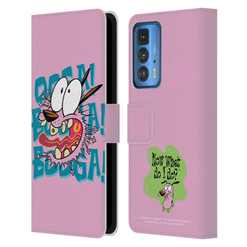 Courage The Cowardly Dog Graphics Spooked Leather Book Wallet Case Cover For Motorola Edge 20 Pro