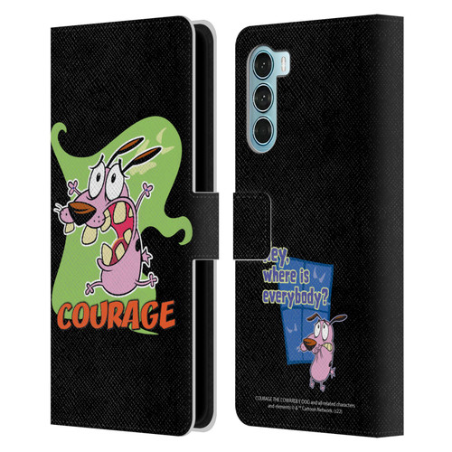 Courage The Cowardly Dog Graphics Character Art Leather Book Wallet Case Cover For Motorola Edge S30 / Moto G200 5G