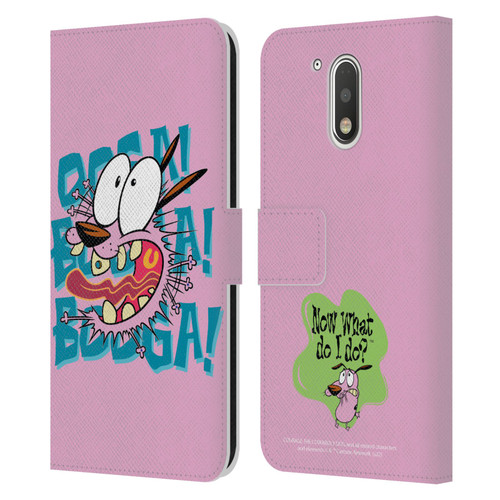 Courage The Cowardly Dog Graphics Spooked Leather Book Wallet Case Cover For Motorola Moto G41
