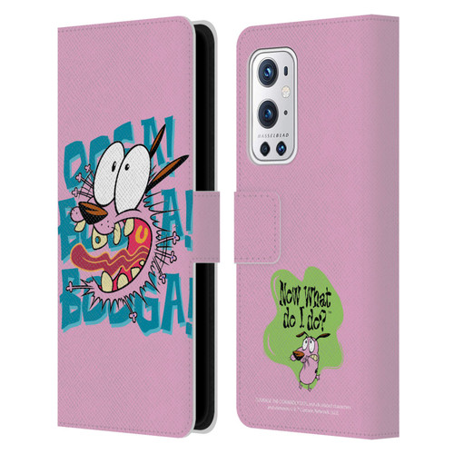 Courage The Cowardly Dog Graphics Spooked Leather Book Wallet Case Cover For OnePlus 9 Pro