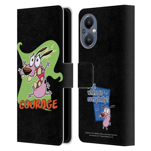 Courage The Cowardly Dog Graphics Character Art Leather Book Wallet Case Cover For OnePlus Nord N20 5G