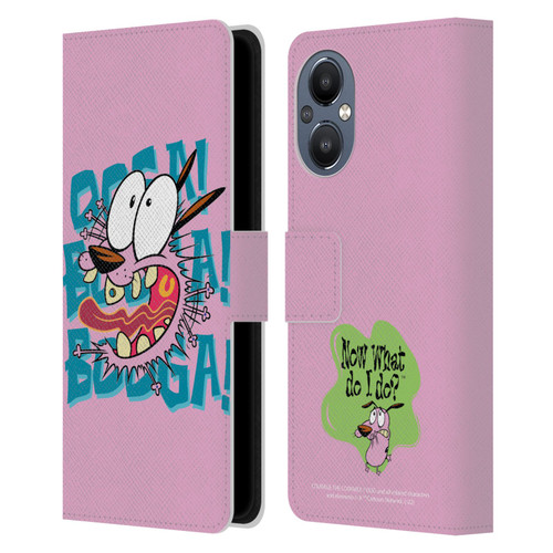 Courage The Cowardly Dog Graphics Spooked Leather Book Wallet Case Cover For OnePlus Nord N20 5G