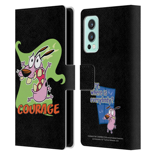 Courage The Cowardly Dog Graphics Character Art Leather Book Wallet Case Cover For OnePlus Nord 2 5G