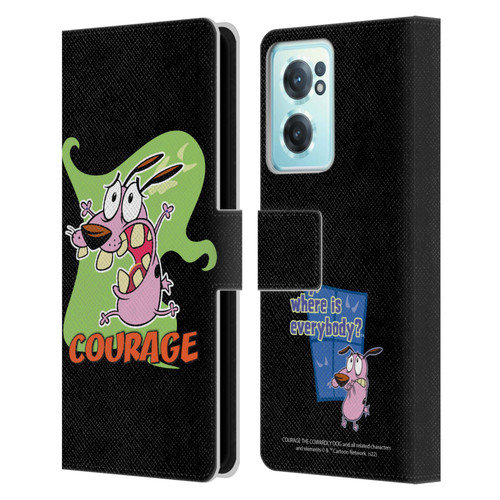 Courage The Cowardly Dog Graphics Character Art Leather Book Wallet Case Cover For OnePlus Nord CE 2 5G