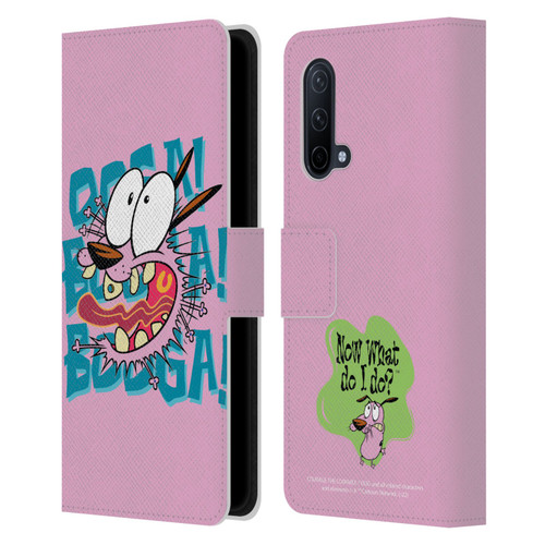 Courage The Cowardly Dog Graphics Spooked Leather Book Wallet Case Cover For OnePlus Nord CE 5G