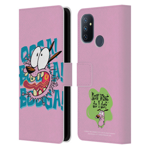 Courage The Cowardly Dog Graphics Spooked Leather Book Wallet Case Cover For OnePlus Nord N100