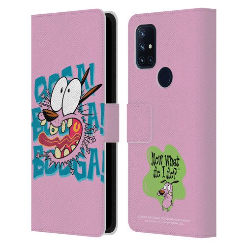 Courage The Cowardly Dog Graphics Spooked Leather Book Wallet Case Cover For OnePlus Nord N10 5G