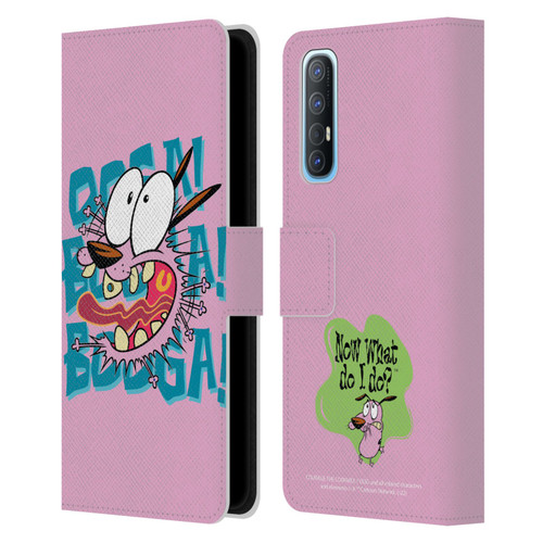 Courage The Cowardly Dog Graphics Spooked Leather Book Wallet Case Cover For OPPO Find X2 Neo 5G