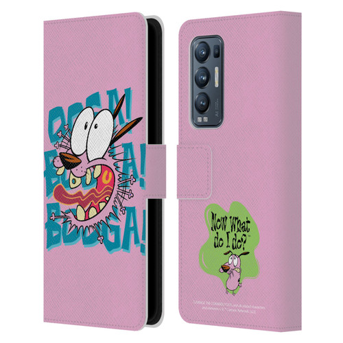 Courage The Cowardly Dog Graphics Spooked Leather Book Wallet Case Cover For OPPO Find X3 Neo / Reno5 Pro+ 5G