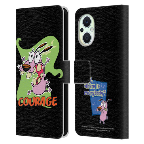 Courage The Cowardly Dog Graphics Character Art Leather Book Wallet Case Cover For OPPO Reno8 Lite