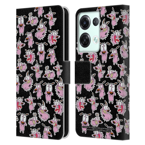 Courage The Cowardly Dog Graphics Pattern Leather Book Wallet Case Cover For OPPO Reno8 Pro