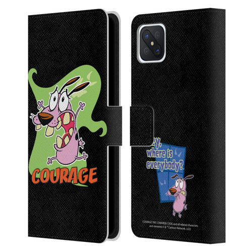 Courage The Cowardly Dog Graphics Character Art Leather Book Wallet Case Cover For OPPO Reno4 Z 5G