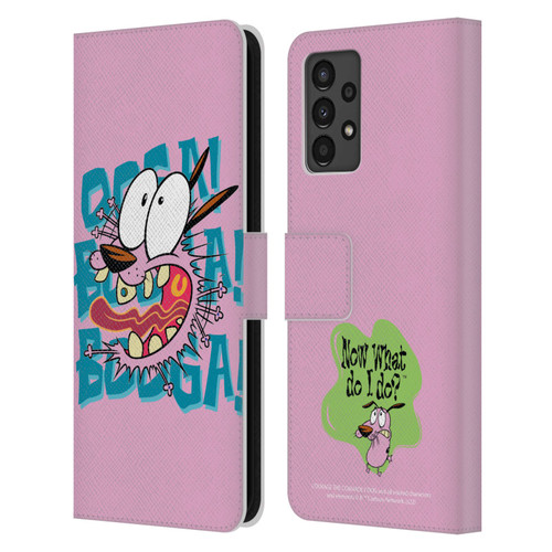 Courage The Cowardly Dog Graphics Spooked Leather Book Wallet Case Cover For Samsung Galaxy A13 (2022)
