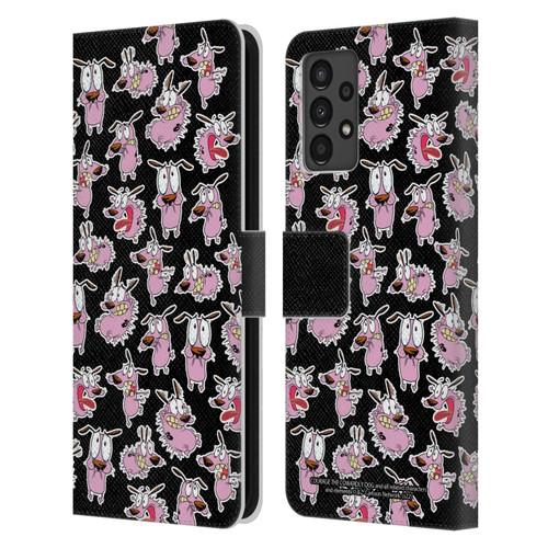 Courage The Cowardly Dog Graphics Pattern Leather Book Wallet Case Cover For Samsung Galaxy A13 (2022)