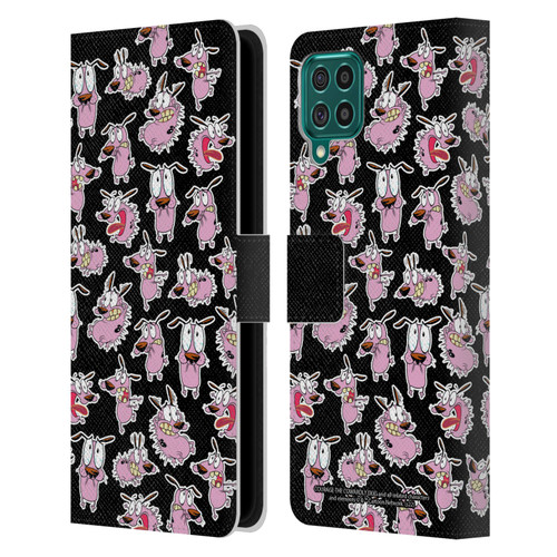Courage The Cowardly Dog Graphics Pattern Leather Book Wallet Case Cover For Samsung Galaxy F62 (2021)