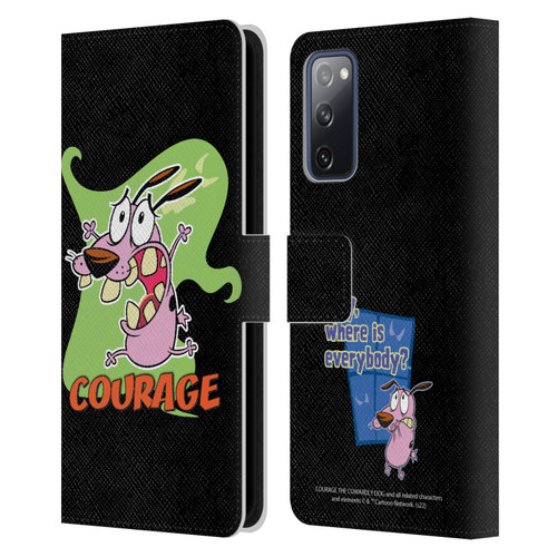 Courage The Cowardly Dog Graphics Character Art Leather Book Wallet Case Cover For Samsung Galaxy S20 FE / 5G
