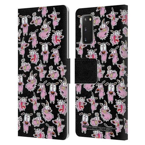 Courage The Cowardly Dog Graphics Pattern Leather Book Wallet Case Cover For Samsung Galaxy S20 / S20 5G
