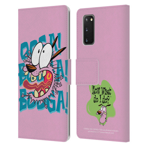 Courage The Cowardly Dog Graphics Spooked Leather Book Wallet Case Cover For Samsung Galaxy S20 / S20 5G