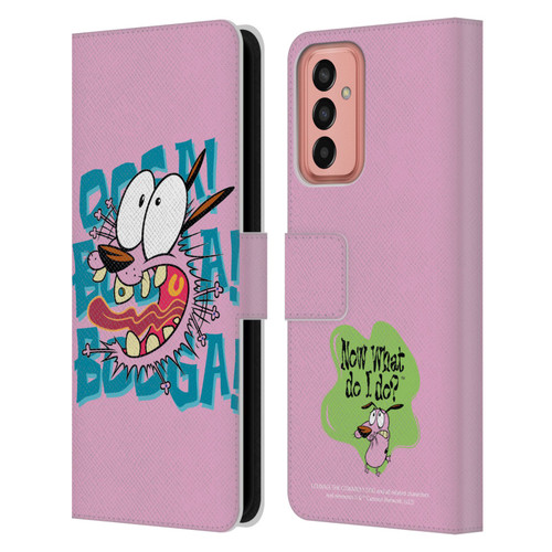 Courage The Cowardly Dog Graphics Spooked Leather Book Wallet Case Cover For Samsung Galaxy M13 (2022)