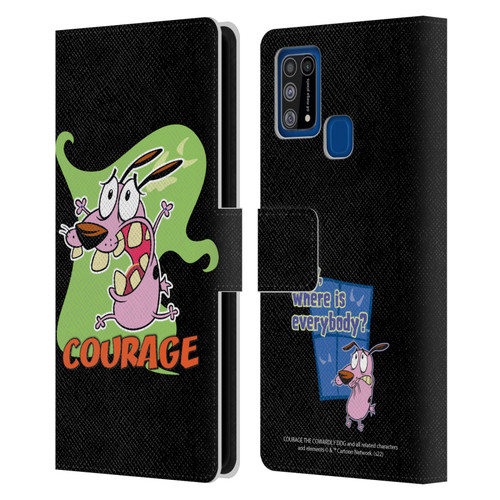 Courage The Cowardly Dog Graphics Character Art Leather Book Wallet Case Cover For Samsung Galaxy M31 (2020)