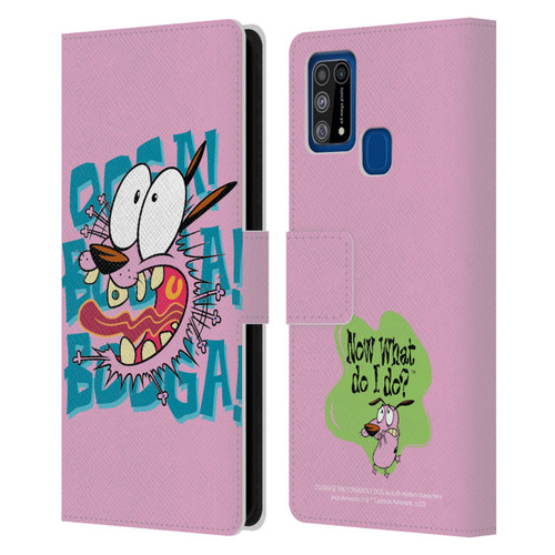 Courage The Cowardly Dog Graphics Spooked Leather Book Wallet Case Cover For Samsung Galaxy M31 (2020)