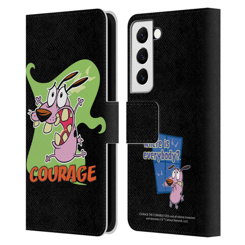 Courage The Cowardly Dog Graphics Character Art Leather Book Wallet Case Cover For Samsung Galaxy S22 5G