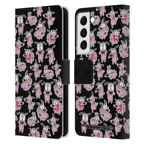 Courage The Cowardly Dog Graphics Pattern Leather Book Wallet Case Cover For Samsung Galaxy S22 5G