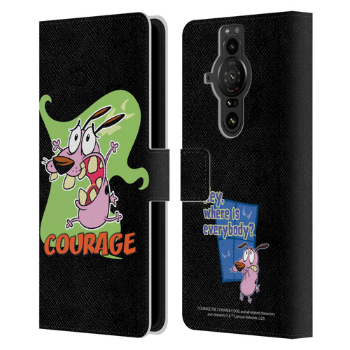 Courage The Cowardly Dog Graphics Character Art Leather Book Wallet Case Cover For Sony Xperia Pro-I