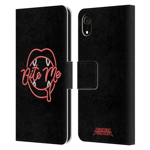 Bebe Rexha Key Art Neon Bite Me Leather Book Wallet Case Cover For Apple iPhone XR