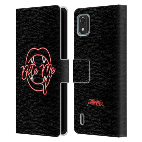 Bebe Rexha Key Art Neon Bite Me Leather Book Wallet Case Cover For Nokia C2 2nd Edition