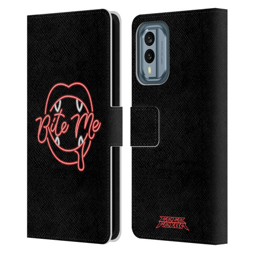 Bebe Rexha Key Art Neon Bite Me Leather Book Wallet Case Cover For Nokia X30