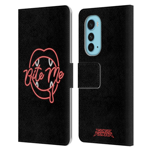 Bebe Rexha Key Art Neon Bite Me Leather Book Wallet Case Cover For Motorola Edge (2022)