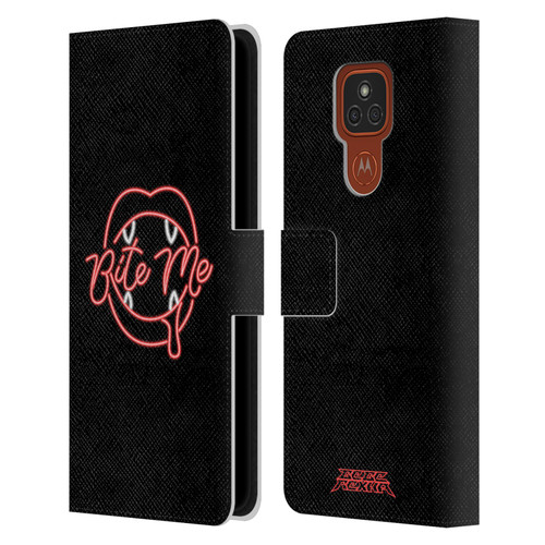 Bebe Rexha Key Art Neon Bite Me Leather Book Wallet Case Cover For Motorola Moto E7 Plus