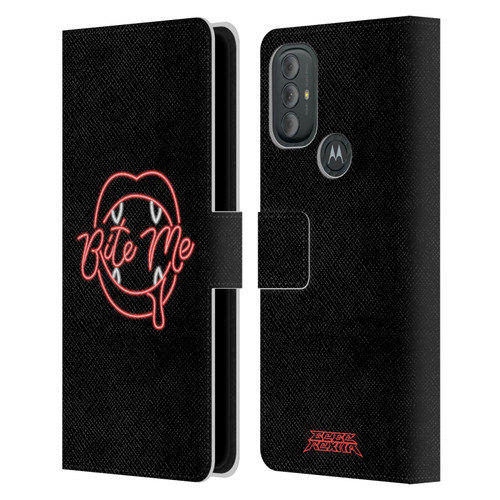 Bebe Rexha Key Art Neon Bite Me Leather Book Wallet Case Cover For Motorola Moto G10 / Moto G20 / Moto G30