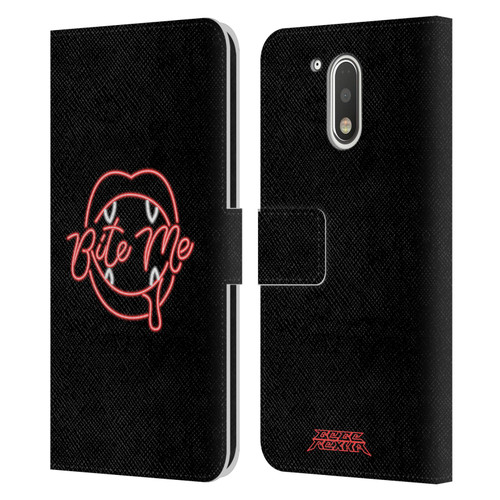 Bebe Rexha Key Art Neon Bite Me Leather Book Wallet Case Cover For Motorola Moto G41